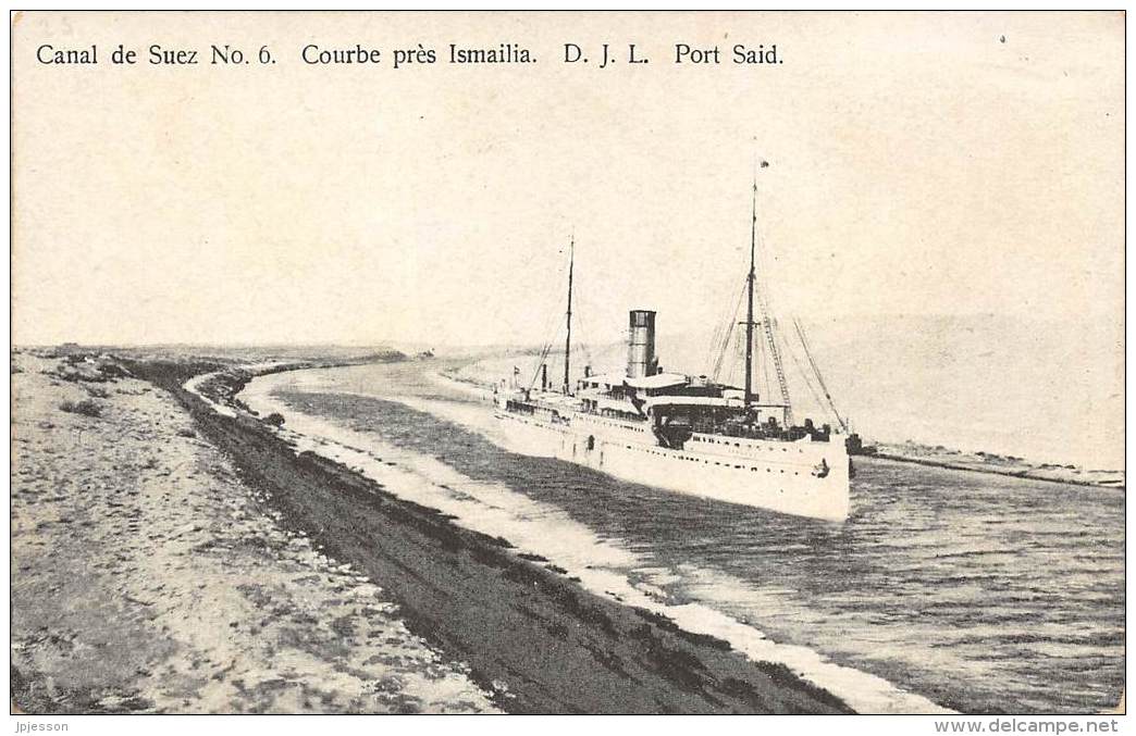 EGYPTE   CANAL DE SUEZ - COURBE PRES ISMAILIA   MARINE - BATEAU - Ismailia