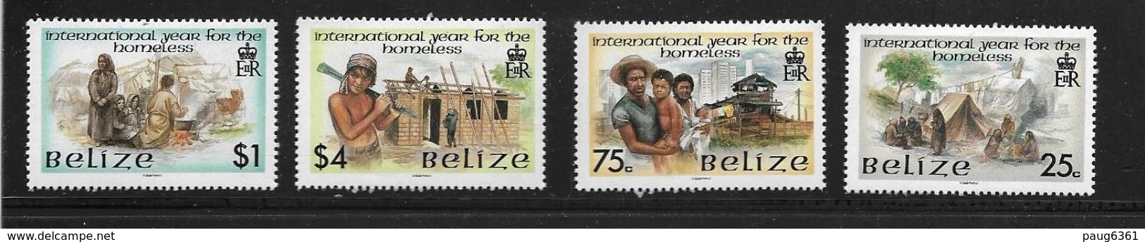 BELIZE 1987 SANS-ABRIS  YVERT N°862/65  NEUF MNH** - Belize (1973-...)