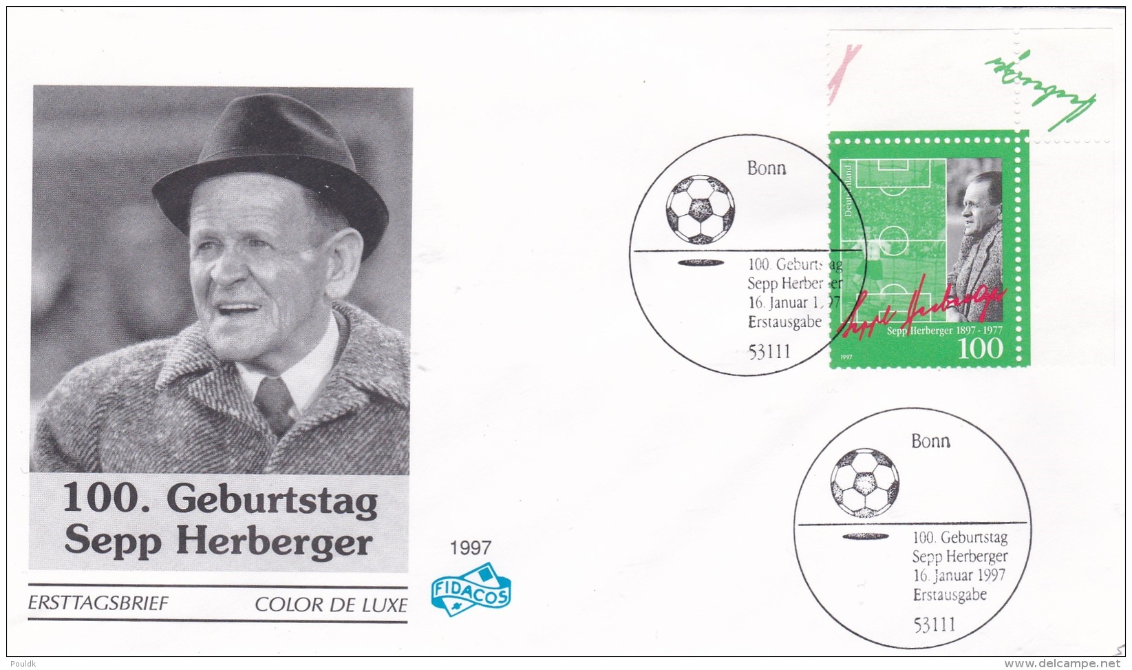 Germany FDC 1997 Trainer Der National Elf - Sepp Herberger (DD14-32) - Autres & Non Classés