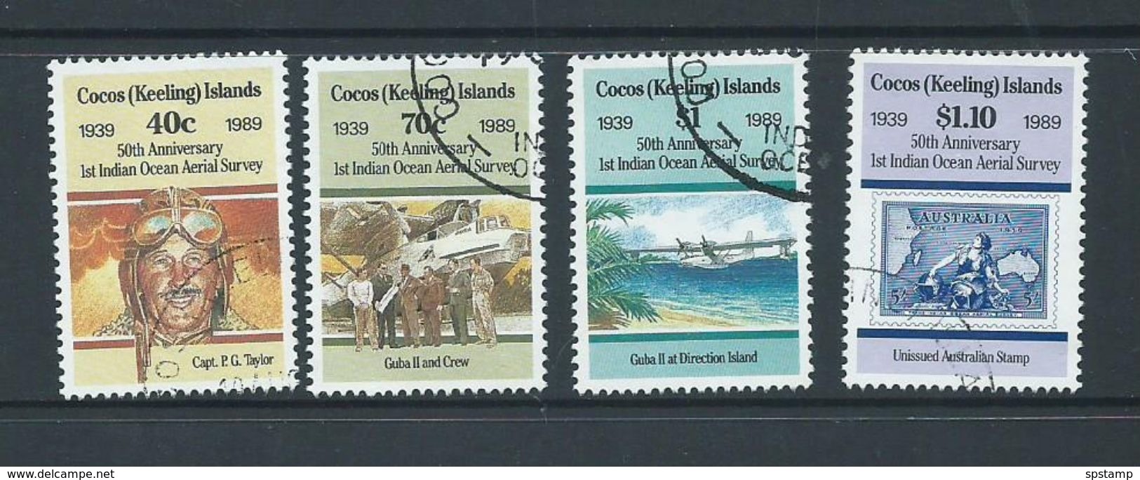 Cocos Keeling Island 1989 Aerial Survey Anniversary Set Of 4 FU - Cocos (Keeling) Islands