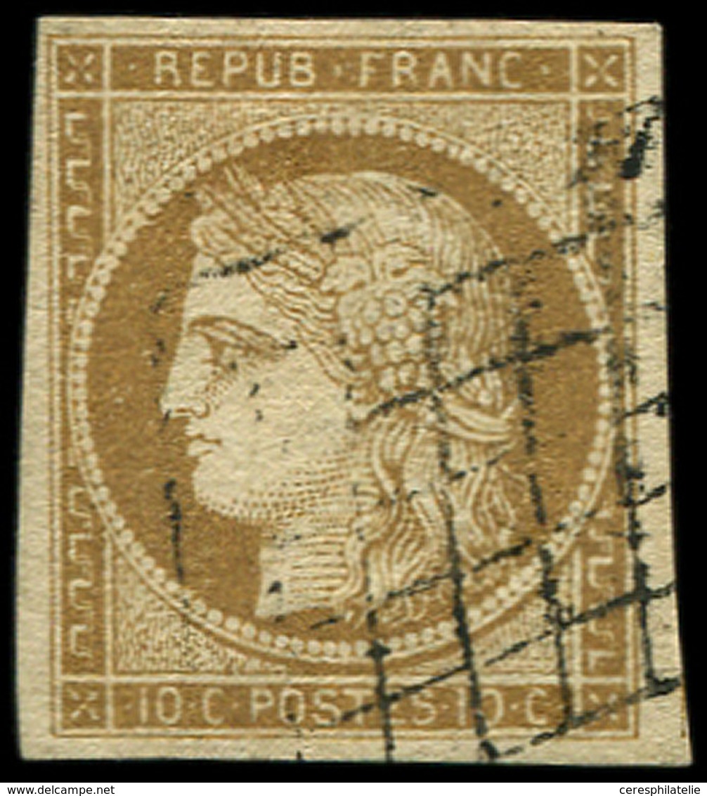 EMISSION DE 1849 1    10c. Bistre-jaune, Obl. GRILLE, TB - 1849-1850 Cérès