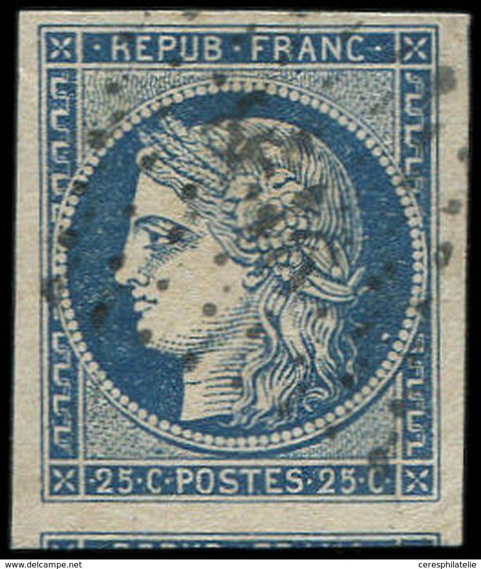 EMISSION DE 1849 4    25c. Bleu, Obl. PC Non Lisible, Belles Marges, TB - 1849-1850 Ceres