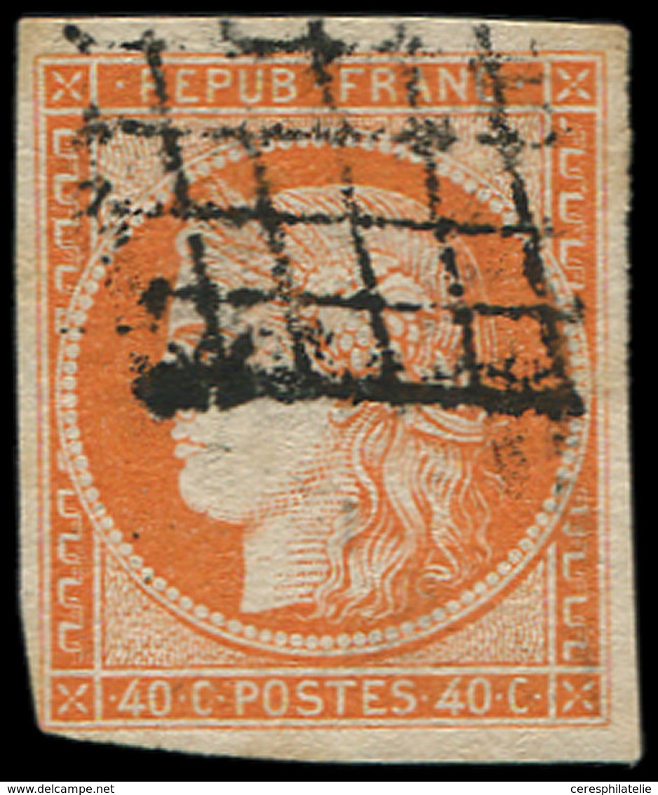 EMISSION DE 1849 5    40c. Orange, Oblitéré GRILLE, TB - 1849-1850 Ceres