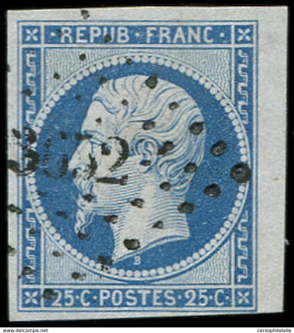 PRESIDENCE 10   25c. Bleu, Obl. PC 3632, Petit Bdf, TTB/Superbe - 1852 Luigi-Napoleone