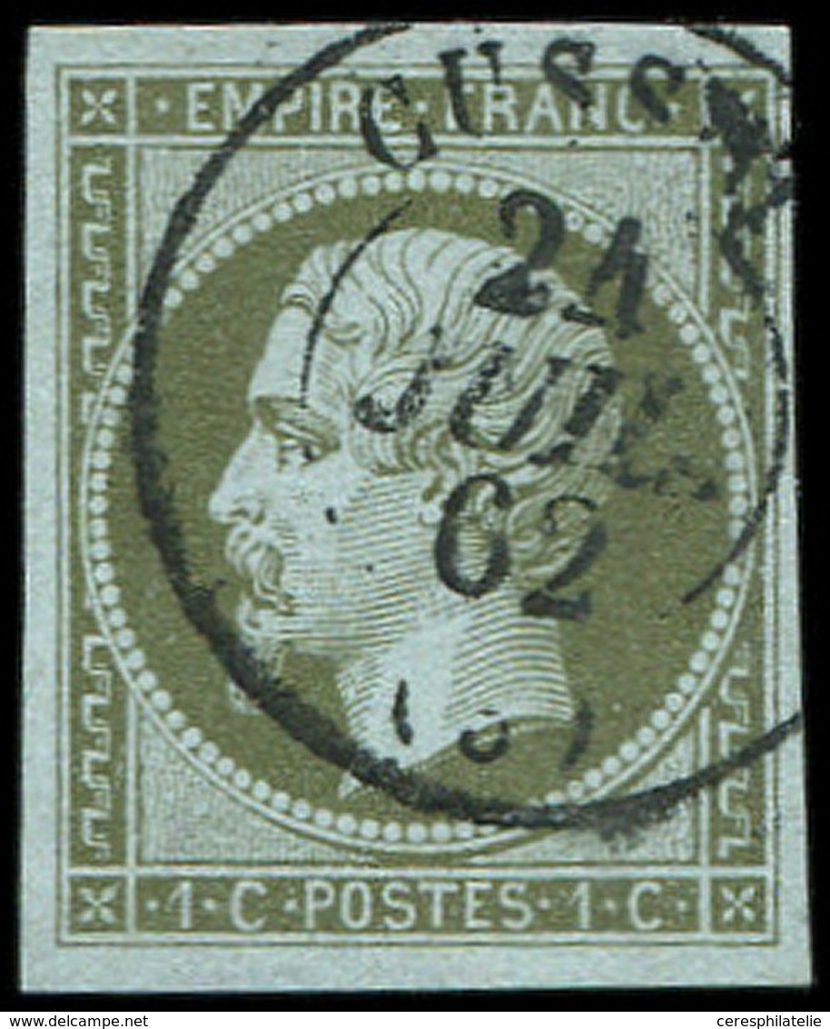 EMPIRE NON DENTELE 11    1c. Olive, Obl. Càd T15 CUSSET 24/7/62, TB/TTB - 1853-1860 Napoléon III.