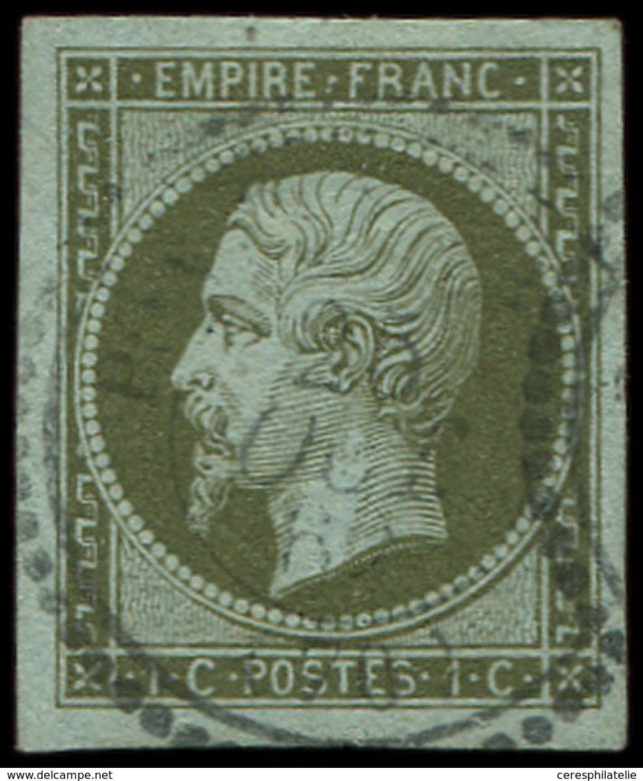 EMPIRE NON DENTELE 11    1c. Olive, Obl. Càd T22, TB - 1853-1860 Napoléon III.