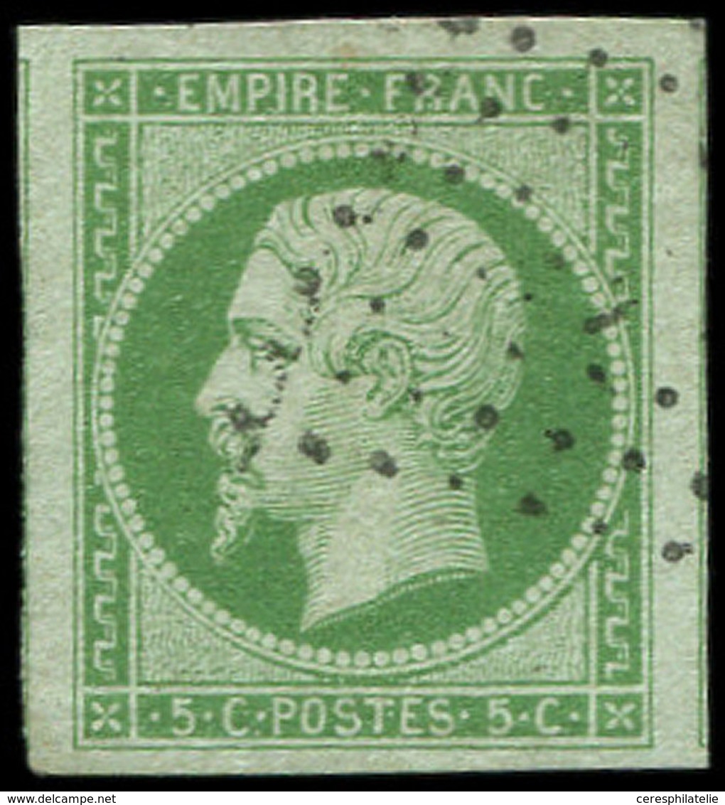 EMPIRE NON DENTELE 12    5c. Vert, Grandes Marges, Obl. PC Léger, Superbe. C - 1853-1860 Napoleone III