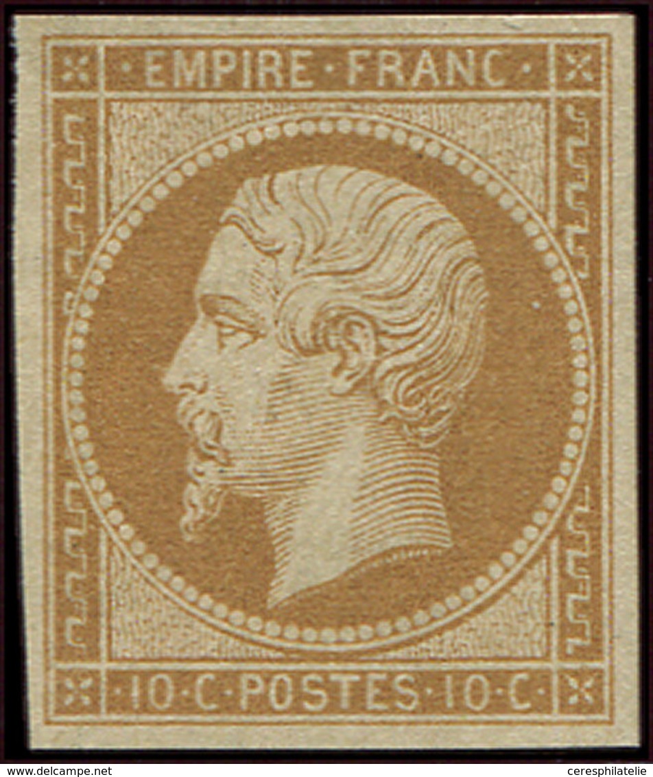 (*) EMPIRE NON DENTELE 13A  10c. Bistre, T I, Neuf Sans Gomme, TB. C - 1853-1860 Napoléon III.