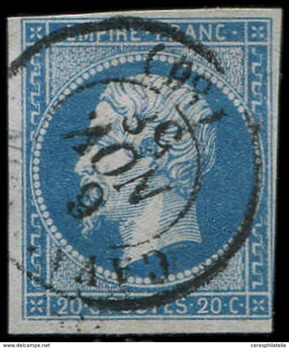 EMPIRE NON DENTELE 14A  20c. Bleu Obl. Càd 6/11/58, TB - 1853-1860 Napoléon III.