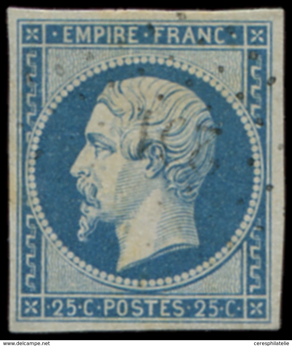 EMPIRE NON DENTELE 15   25c. Bleu, Obl. PC Léger, TTB - 1853-1860 Napoléon III.