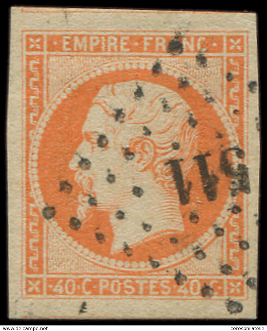 EMPIRE NON DENTELE 16a  40c. Orange Vif, Obl. PC, Marges énormes, TTB - 1853-1860 Napoléon III.