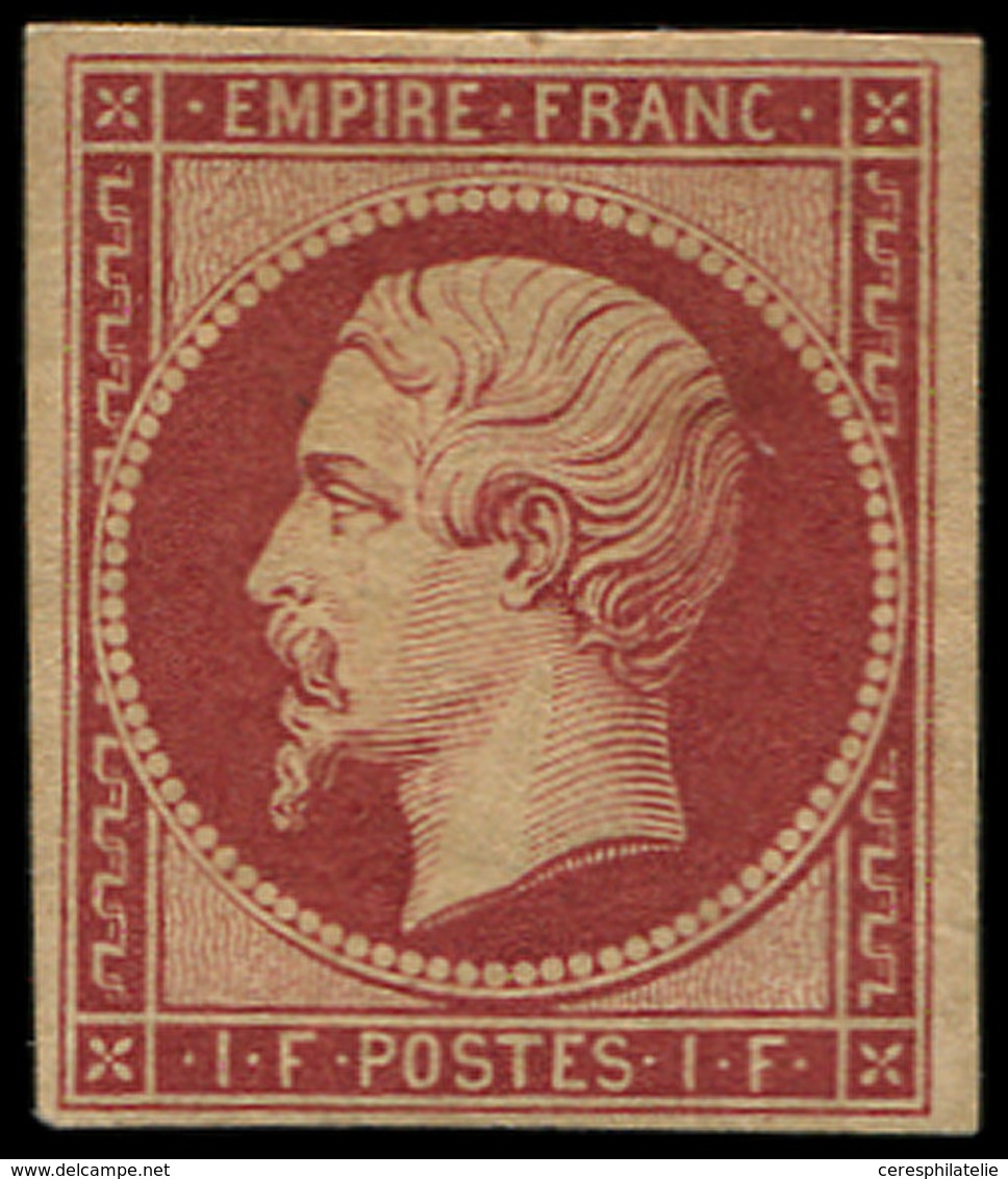 * EMPIRE NON DENTELE R18d  1f. Carmin, REIMPRESSION, Infime Pelurage, Sinon TB - 1853-1860 Napoléon III.