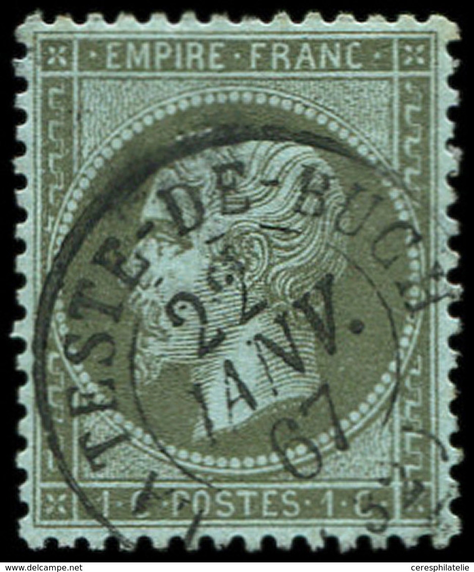 EMPIRE DENTELE 19    1c. Olive, Obl. Càd T15 LA TESTE-DE-BUCH 22/1/67, Frappe Superbe - 1862 Napoléon III.