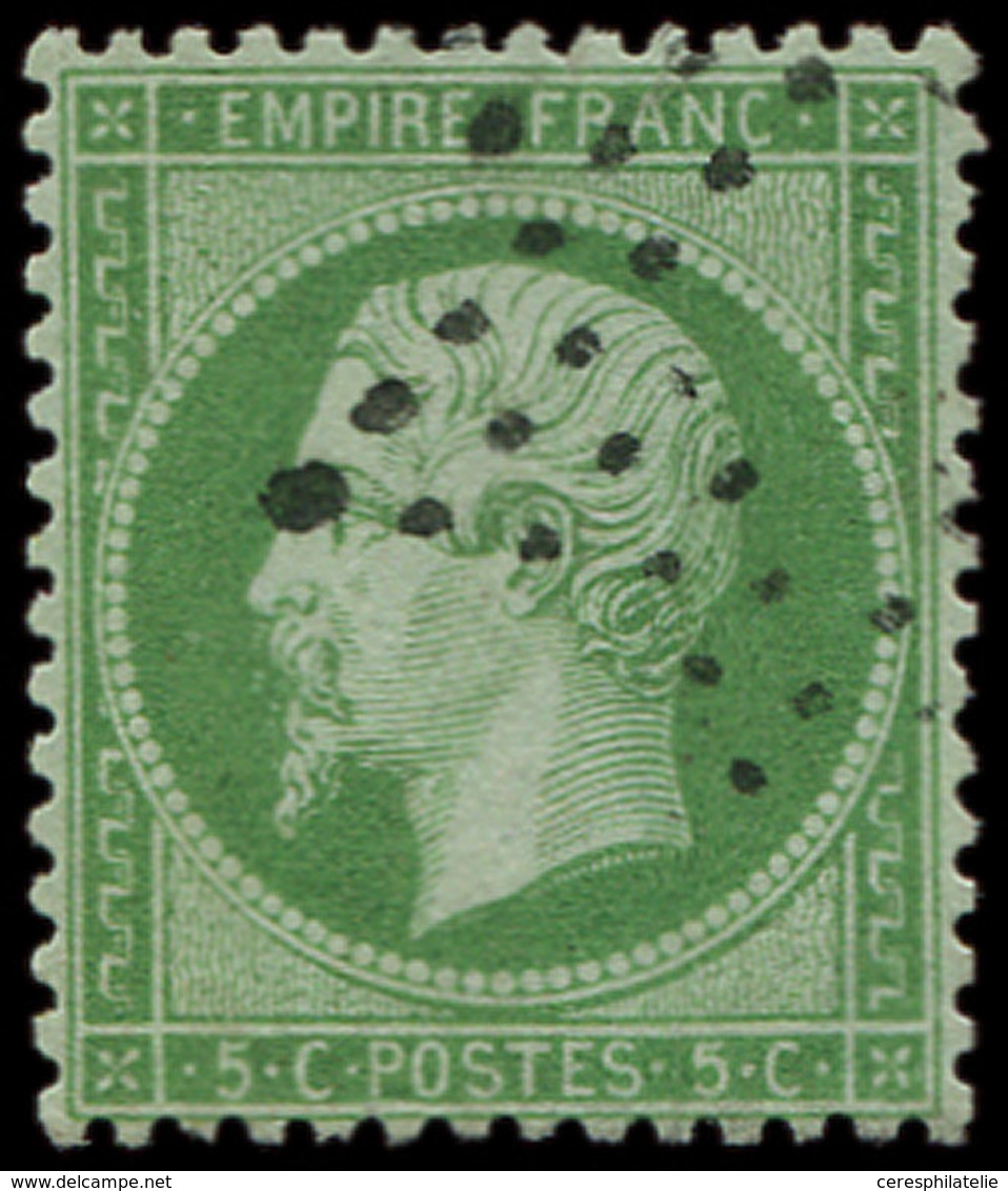 EMPIRE DENTELE 20    5c. Vert, Centrage Parfait, Obl. Etoile, Superbe - 1862 Napoléon III.