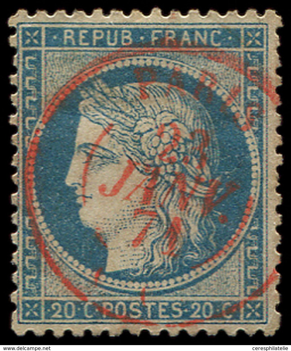 SIEGE DE PARIS 37   20c. Bleu, Obl. Càd ROUGE PARIS 23/1/71, Frappe TTB - 1870 Belagerung Von Paris