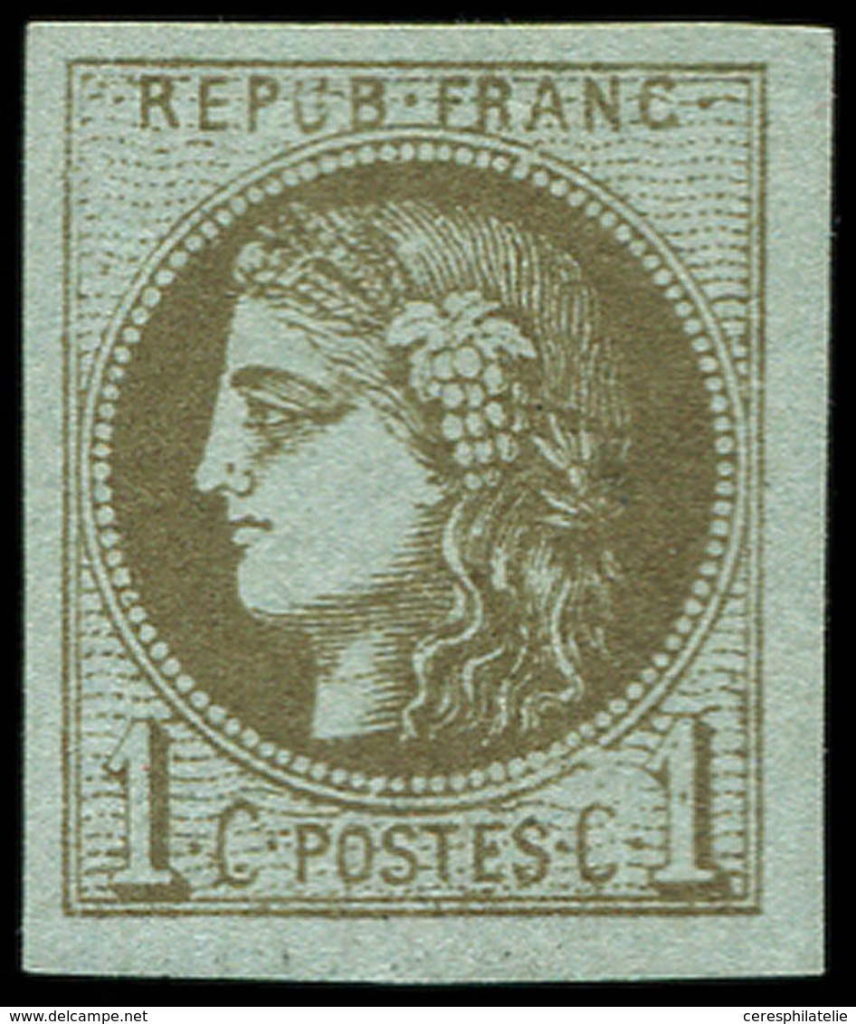 * EMISSION DE BORDEAUX 39Cc  1c. Olive Bronze, R III, Grandes Marges, Pos. 15, TTB - 1870 Ausgabe Bordeaux