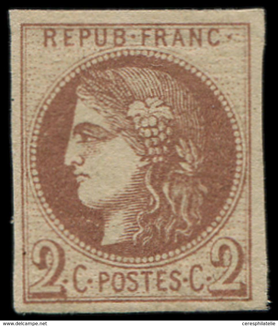 * EMISSION DE BORDEAUX 40Aa  2c. Chocolat, R I, Ch. Légère, Frais Et TB - 1870 Ausgabe Bordeaux