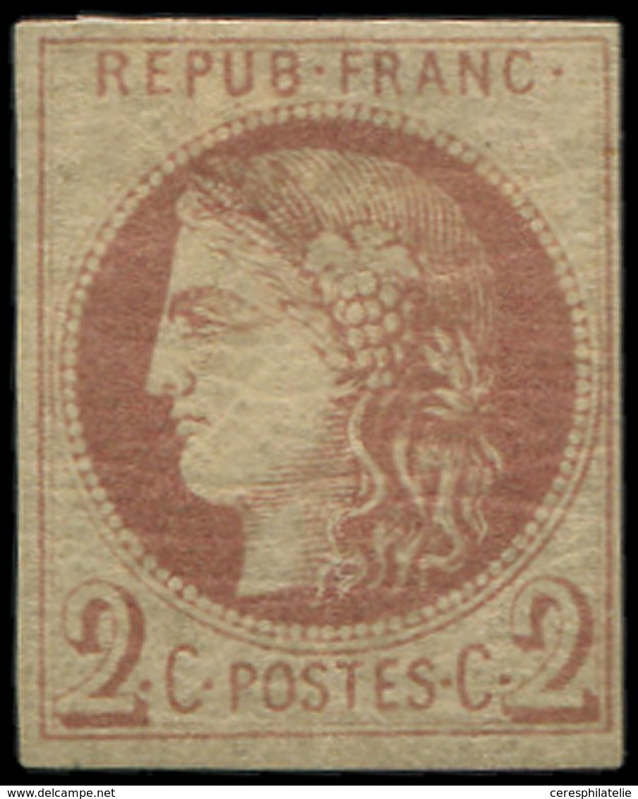 * EMISSION DE BORDEAUX 40Af  2c., Impression Fine De Tours, TB. Br - 1870 Ausgabe Bordeaux