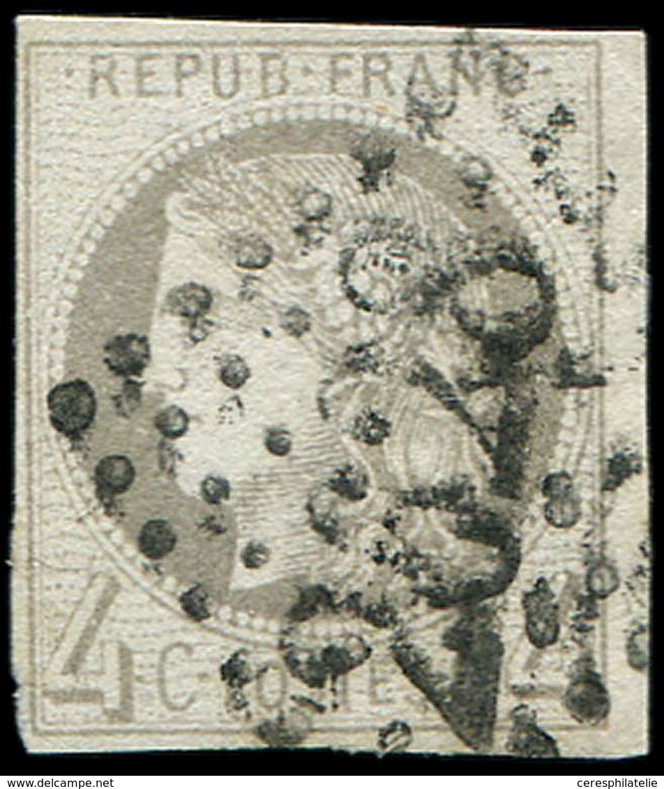 EMISSION DE BORDEAUX 41B   4c. Gris, R II, Oblitéré GC 2628, TB - 1870 Ausgabe Bordeaux