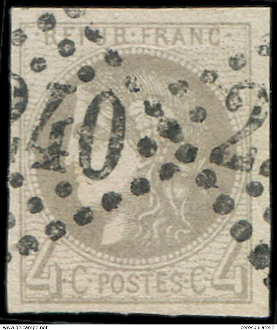 EMISSION DE BORDEAUX 41B   4c. Gris, R II, Oblitéré GC, TB - 1870 Ausgabe Bordeaux
