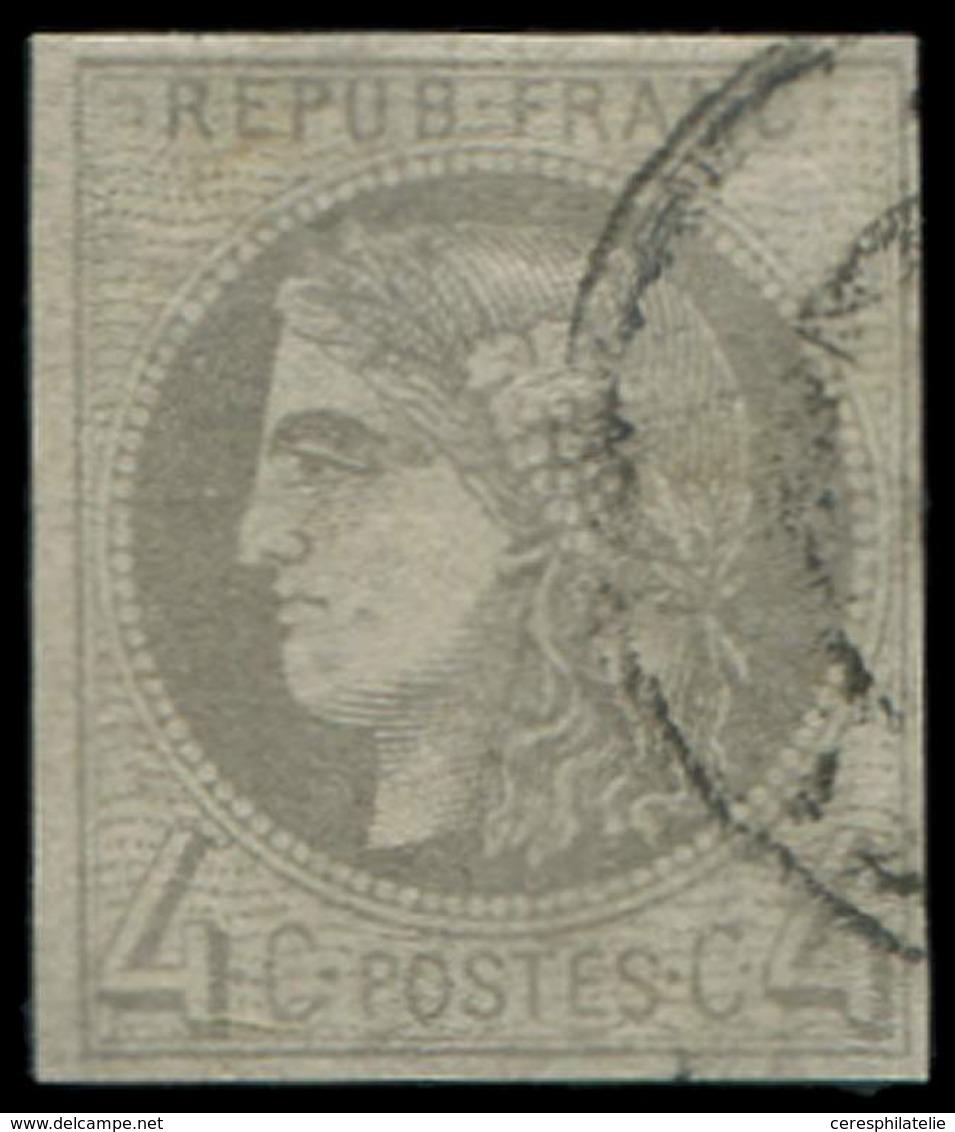 EMISSION DE BORDEAUX 41B   4c. Gris, R II, Oblitéré Càd, TB - 1870 Ausgabe Bordeaux
