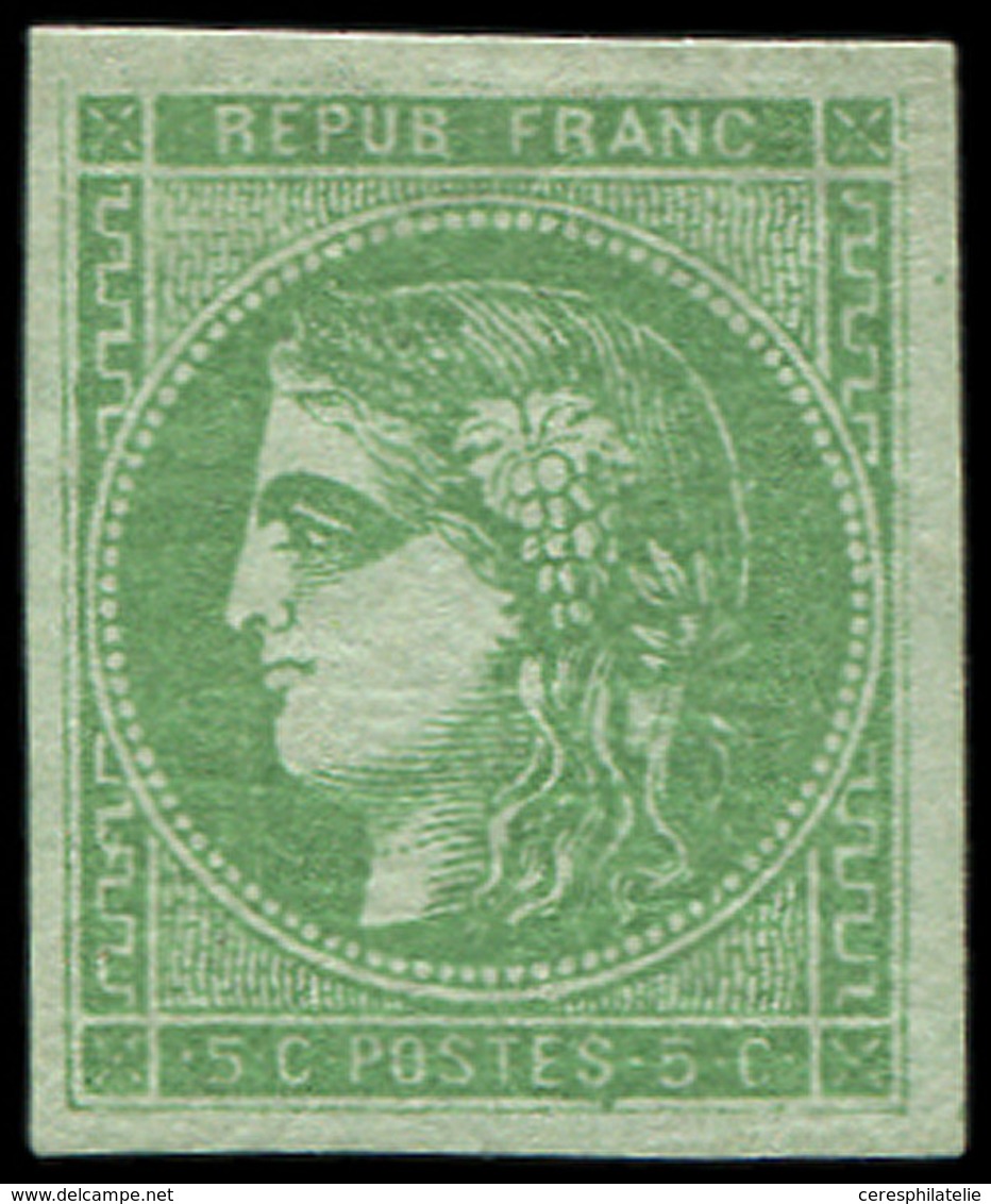 * EMISSION DE BORDEAUX 42B   5c. Vert-jaune, R II, Frais Et TB - 1870 Bordeaux Printing