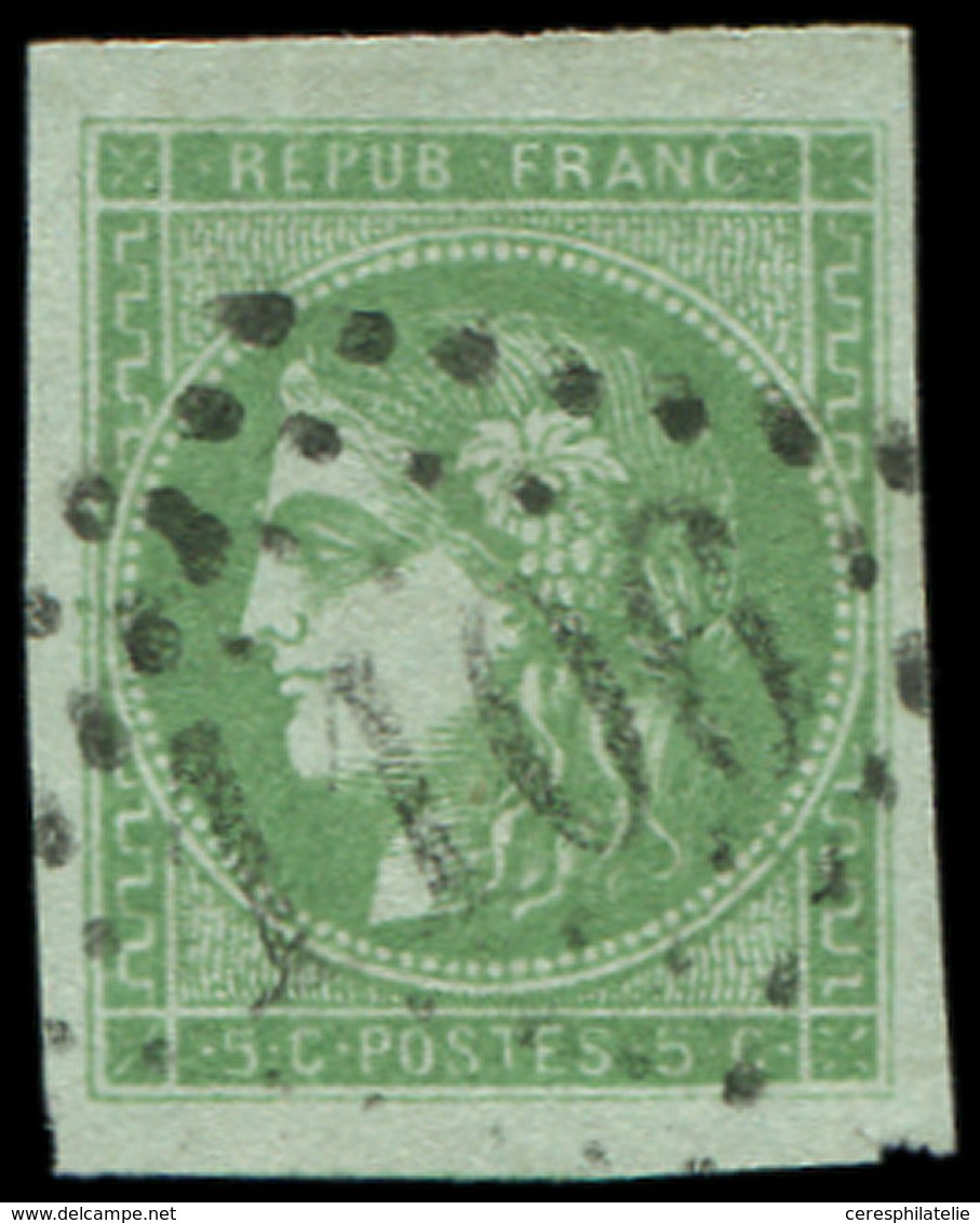 EMISSION DE BORDEAUX 42B   5c. Vert-jaune, R II, Obl. GC 1106, Marges énormes, Superbe - 1870 Ausgabe Bordeaux
