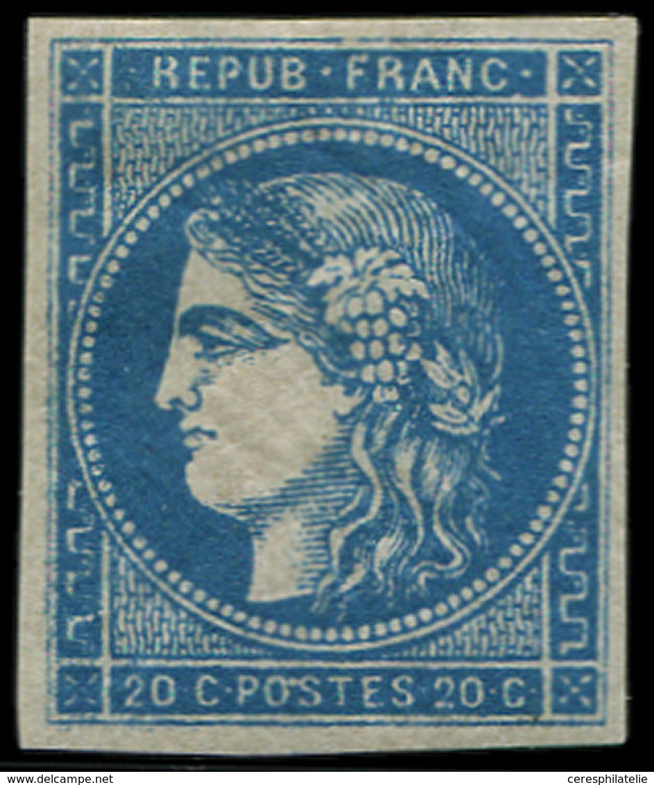 * EMISSION DE BORDEAUX 45Aa 20c. Bleu Foncé, T II, R I, TB - 1870 Ausgabe Bordeaux