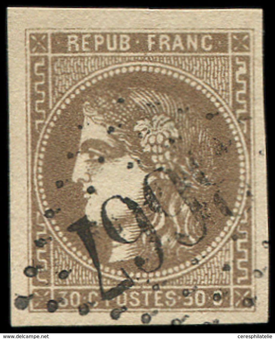 EMISSION DE BORDEAUX 47   30c. Brun, Très Belles Marges, Obl. GC 3667, TTB - 1870 Ausgabe Bordeaux