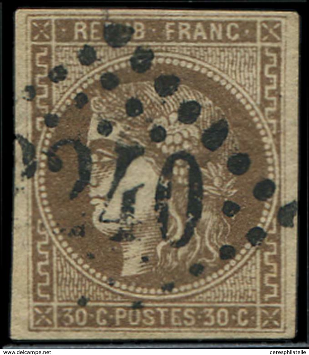 EMISSION DE BORDEAUX 47   30c. Brun, Oblitéré GC 2240, TB - 1870 Ausgabe Bordeaux