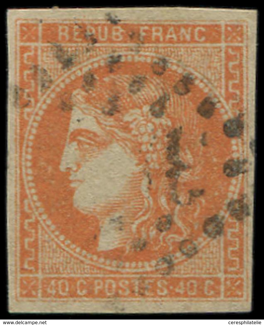EMISSION DE BORDEAUX 48   40c. Orange, Oblitéré GC, TB. J - 1870 Ausgabe Bordeaux