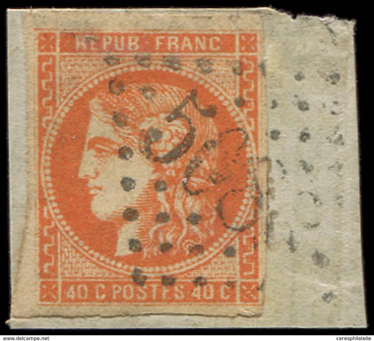 EMISSION DE BORDEAUX 48   40c. Orange, Oblitéré GC 5080 Sur Fragment, TB - 1870 Ausgabe Bordeaux