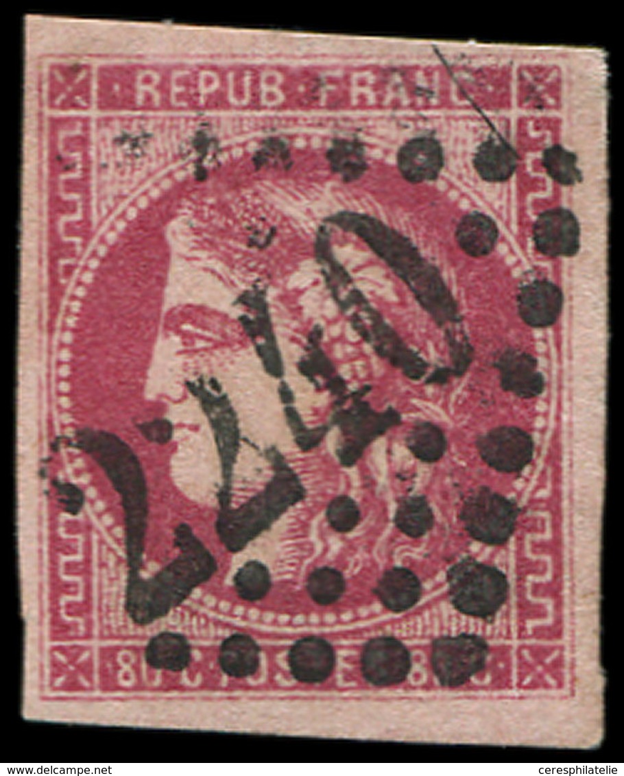 EMISSION DE BORDEAUX 49b  80c. Rose Vif, Oblitéré GC 2240, TB - 1870 Ausgabe Bordeaux