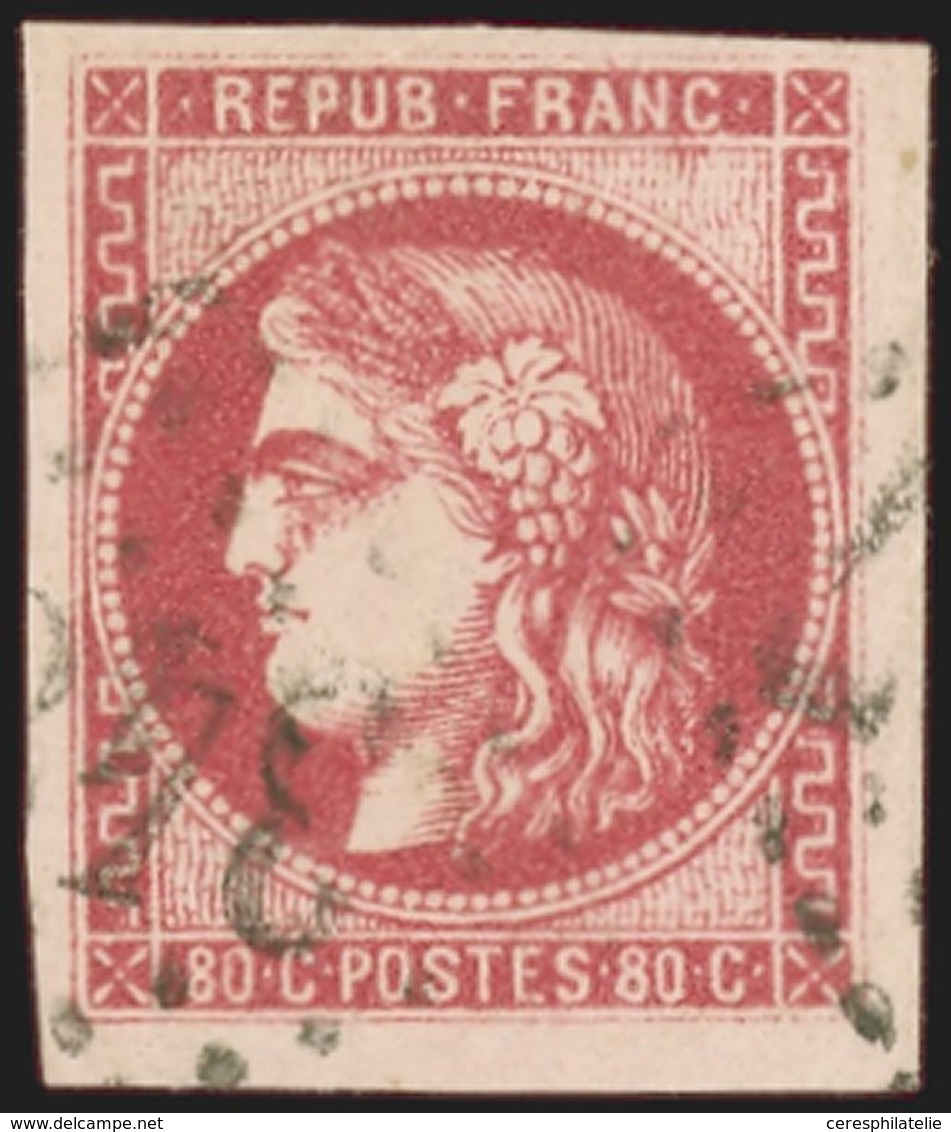 EMISSION DE BORDEAUX 49c  80c. Rose Carminé, Oblitéré GC, TB/TTB - 1870 Ausgabe Bordeaux