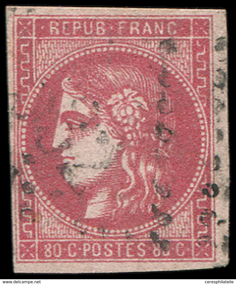 EMISSION DE BORDEAUX 49d  80c. GROSEILLE, Nuance Foncée, Obl. GC 532, TB. C - 1870 Ausgabe Bordeaux