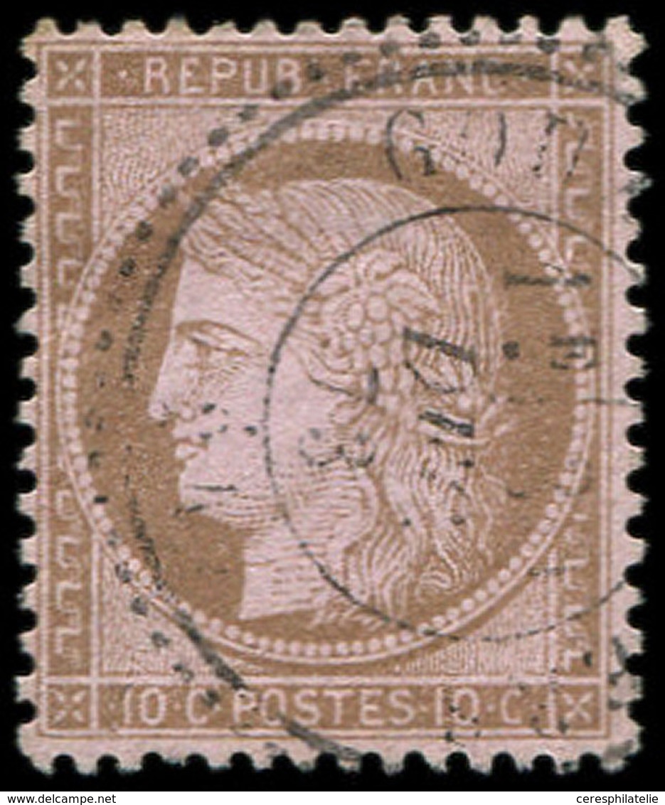 CERES DENTELE 58   10c. Brun Sur Rose, Obl. Càd T24 GOUX-LES-USIERS 30/12/73, Frappe Légère, TB - 1849-1876: Klassik