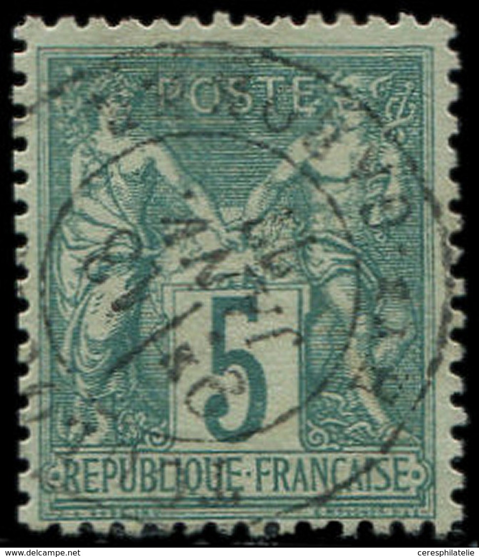 TYPE SAGE 64    5c. Vert, T I, Obl. Càd Toulouse 18/1/77, TB - 1876-1878 Sage (Typ I)