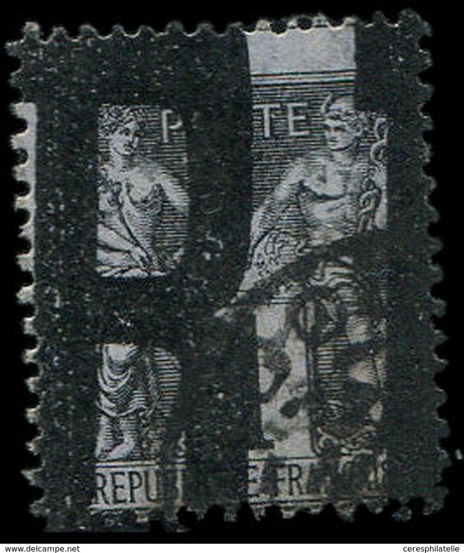 TYPE SAGE 83    1c. Noir Sur Azuré, Obl. Càd + Obl. Typo, TB - 1876-1878 Sage (Typ I)