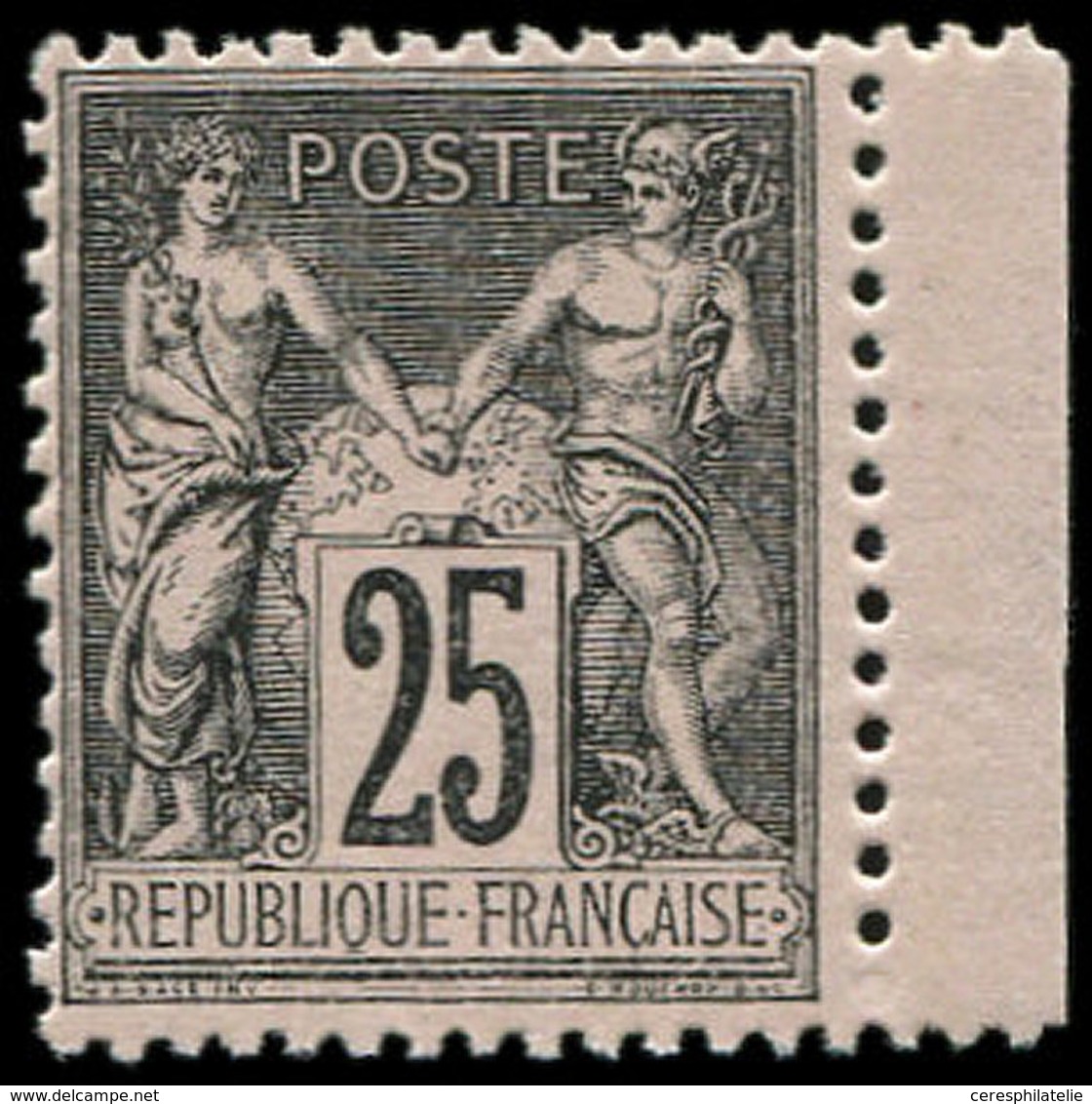 ** TYPE SAGE 97   25c. Noir Sur Rose, Petit Bdf, TB/TTB - 1876-1878 Sage (Typ I)