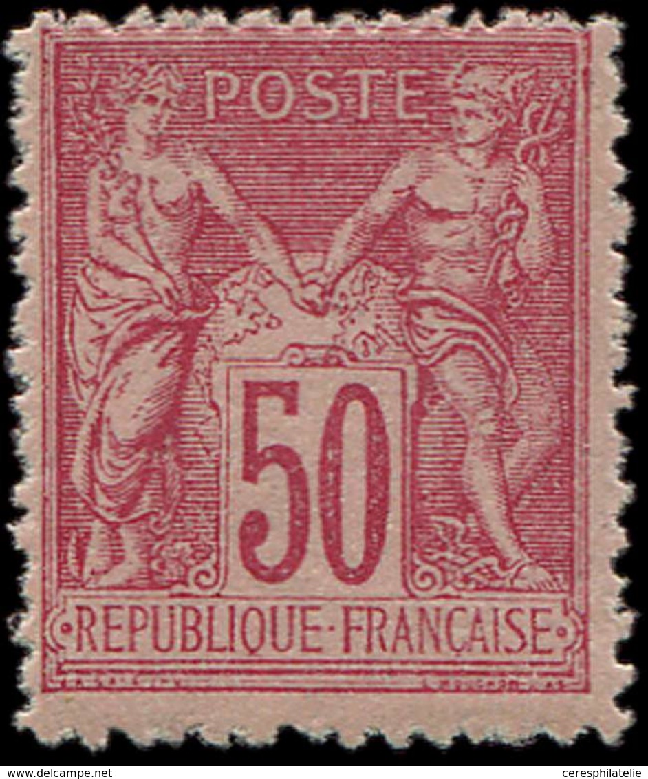 * TYPE SAGE 98   50c. Rose, Dentelure Irrégulière, Infime Trace De Charnière, TB - 1876-1878 Sage (Typ I)