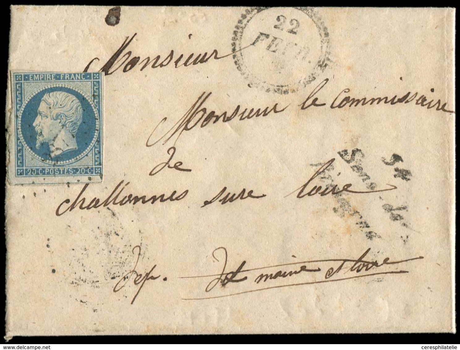 Let OBLITERATIONS PAR DEPARTEMENTS 34/ILLE & VILAINE N°14A Défx, Obl. PC 2877 Sur LAC, Cursive 34/SENS-DE-/BRETAGNE, Dat - 1849-1876: Klassik