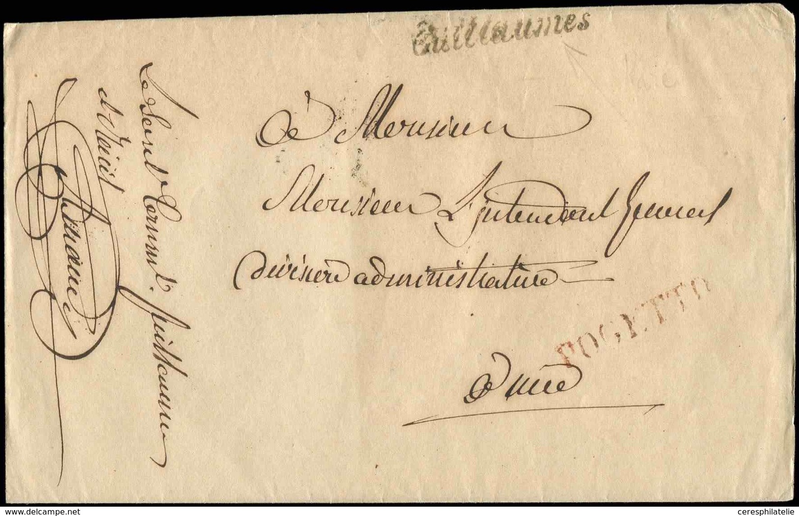 Let OBLITERATIONS PAR DEPARTEMENTS 87/ALPES-MARITIMES Cursive GUILLAUMES S. LSC, MP Rouge POGETTO, Sans Date, TB - 1849-1876: Klassik