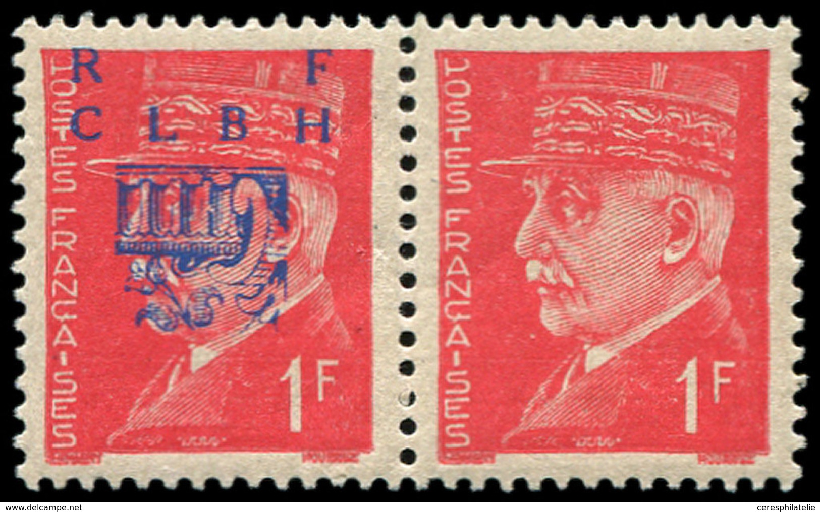 ** TIMBRES DE LIBERATION DECAZEVILLE 4 : 1f. Rouge, T II Tenant à Non Surchargé, TB - Befreiung