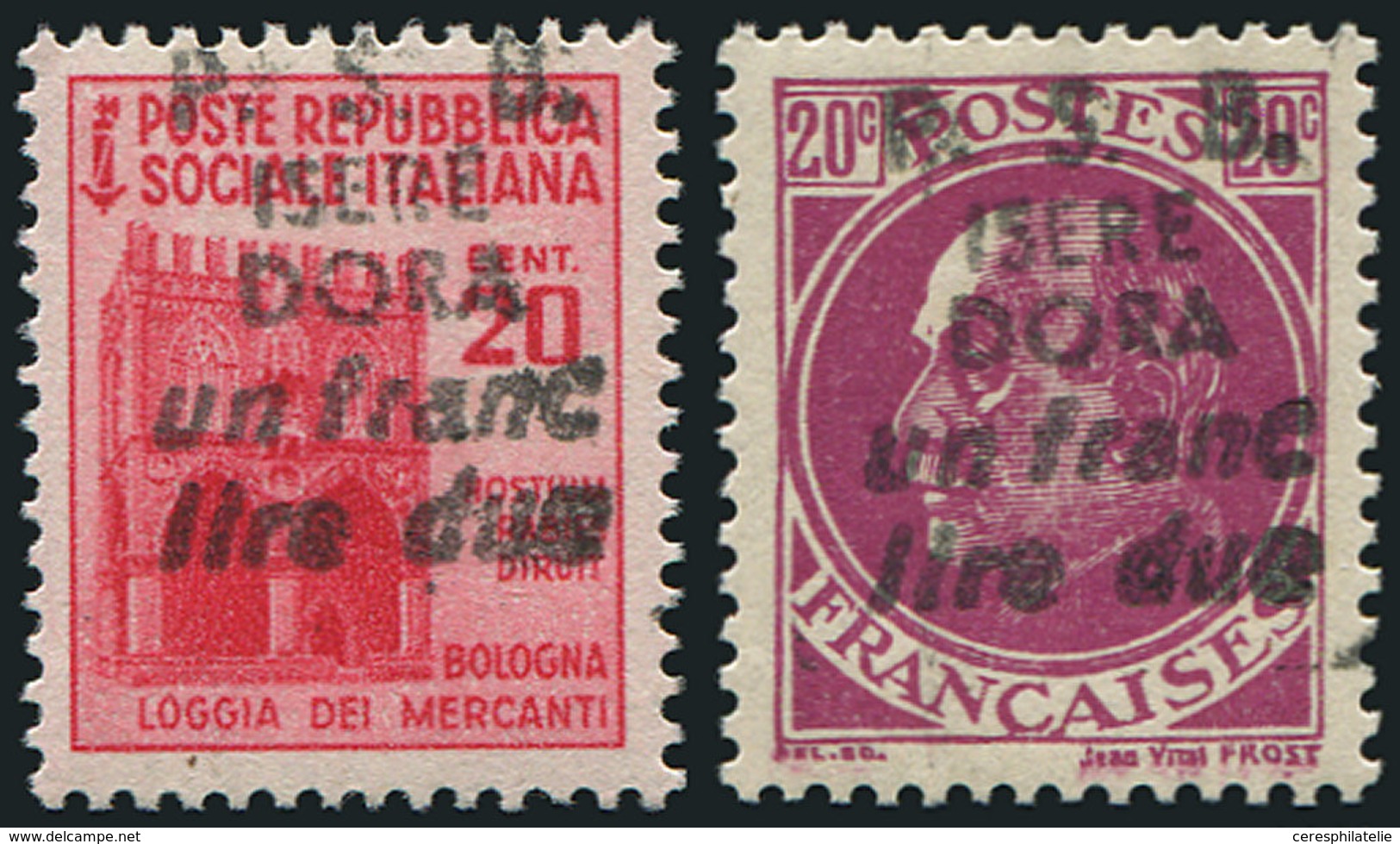 ** TIMBRES DE LIBERATION MAQUIS ISERE DORA 1 Et 2 : 20c. Violet Et 20c. Rouge, TB - Befreiung