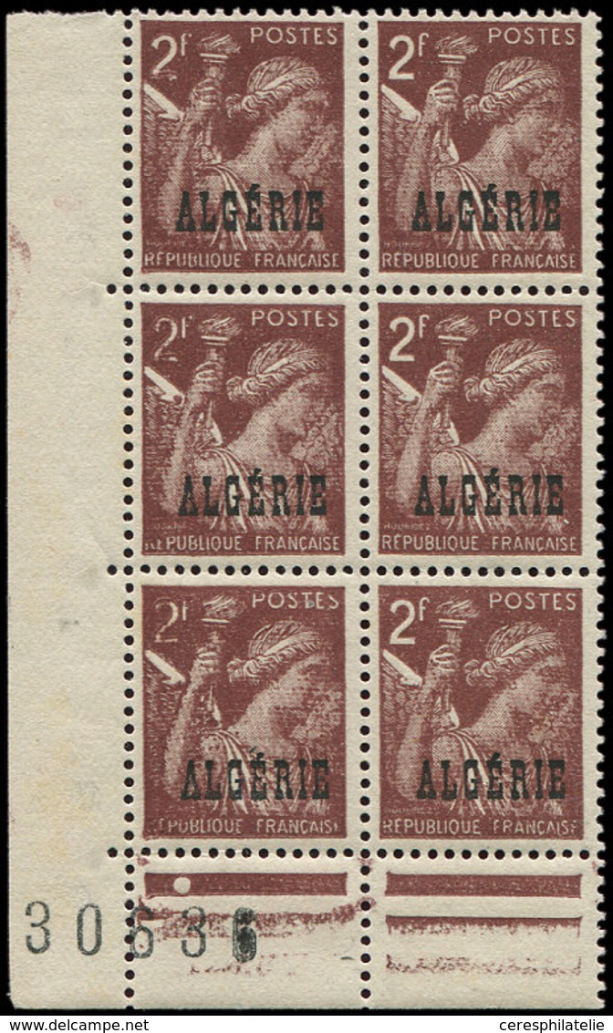 ** ALGERIE 234 : Iris, 2f. Brun, 3 Ex. 2f. ESTOMPE Ou EFFACE, Tenant à 3 Normaux, TB - Sonstige & Ohne Zuordnung