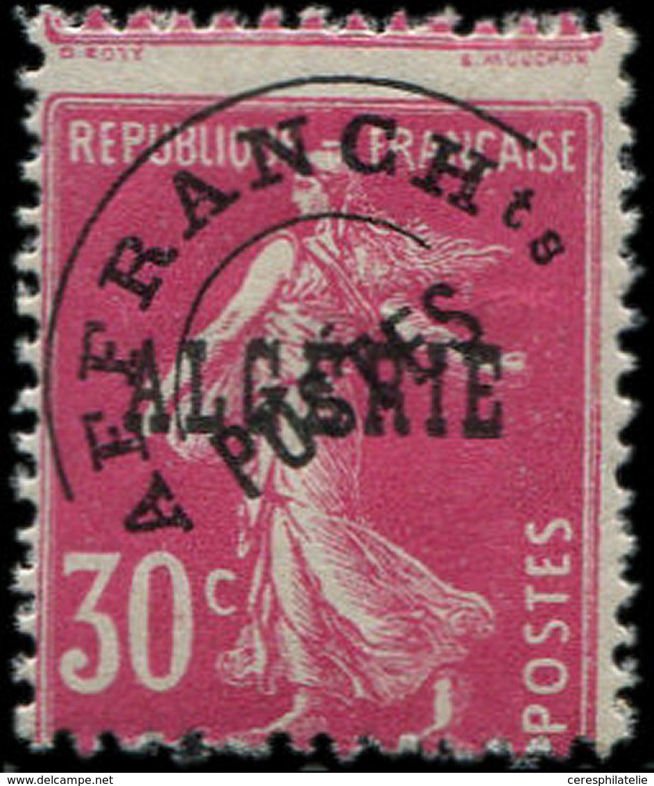 ** ALGERIE Préo 6 : Semeuse, 30c. Rose, Petit PIQUAGE à CHEVAL, TB. C - Sonstige & Ohne Zuordnung