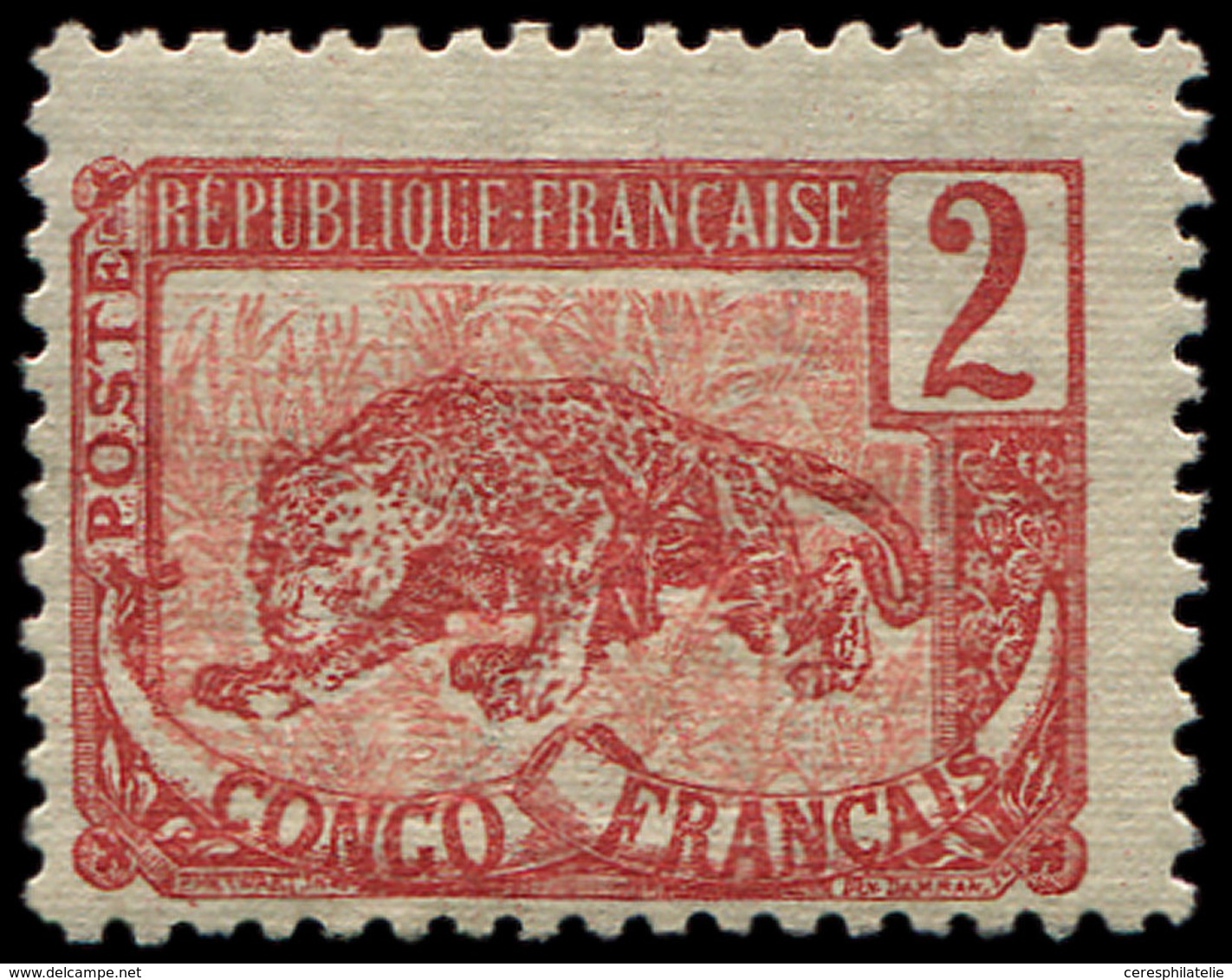 * CONGO 28b : 2c. Brique Et Rose, Erreur De Couleur, TB - Sonstige & Ohne Zuordnung