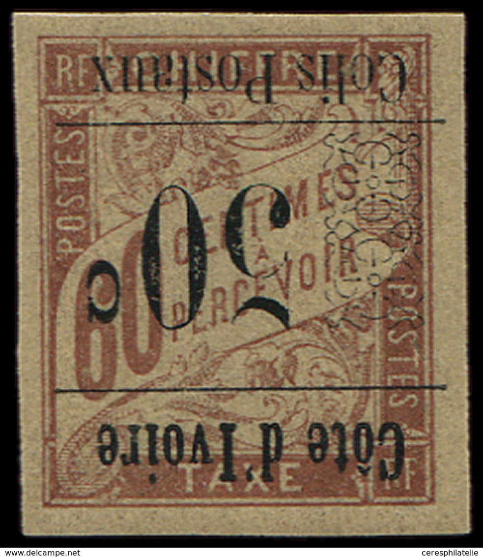 * COTE D'IVOIRE Colis Px 6b : 50c. S. 60c. Brun S. Chamois, Surch. RENVERSEE, TB - Sonstige & Ohne Zuordnung