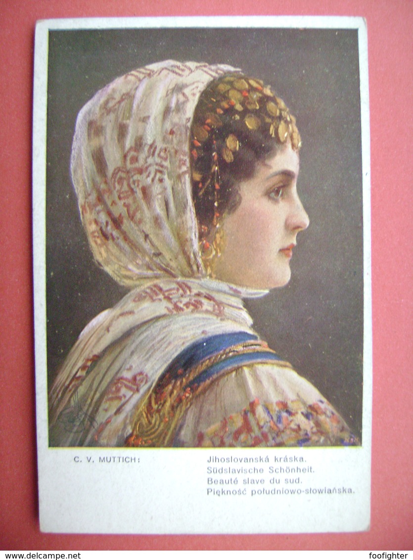C. V. Muttich - South Slavic Beauty, Jihoslovanská Kráska, Südslavische Schönheit, Beauté Slave Du Sud - Old Pc Unused - Muttich, C.V.