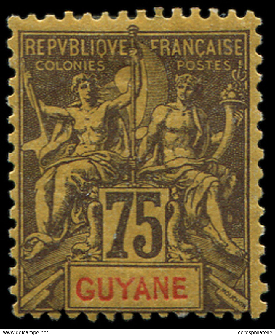 * GUYANE 41 : 75c. Violet Sur Jaune, TB - Sonstige & Ohne Zuordnung